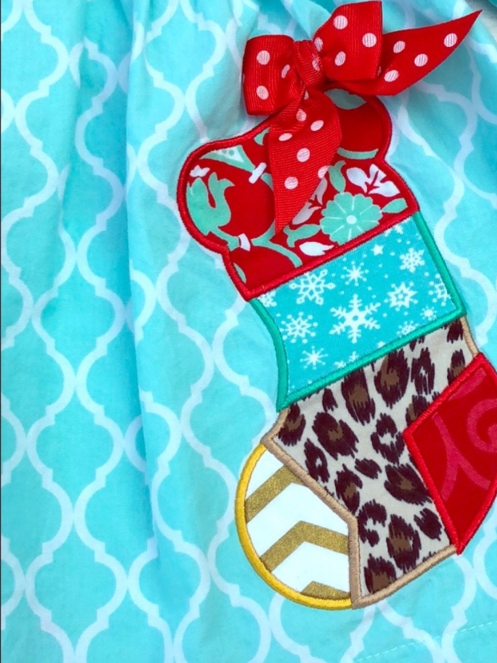 Honesty Christmas Stocking Tunic & Ruffles Set - Picture 6 of 8
